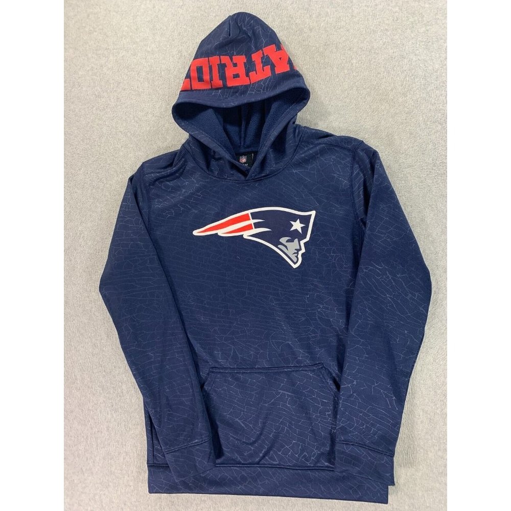 New England Patriots NFL Sideline Football Hoodie‎ Sweatshirt (Youth XL) Blue